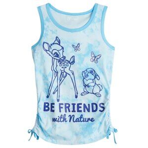 DISNEY'S Bambi & Thumper Girl's Tie-Dye Side Cinch Graphic Tank Top